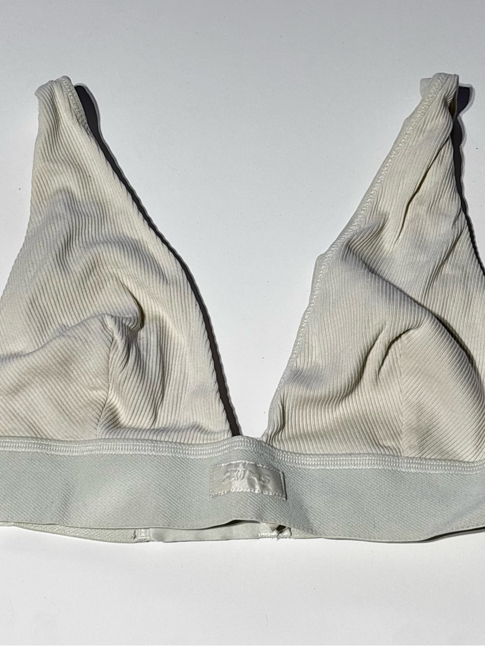 Skims Ribbed Triangle Bralette in Off-White